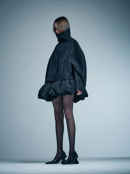 ANNAKIKI Loose Niche Designer Stand Collar Curved Sleeve Jacket-TAKUMI