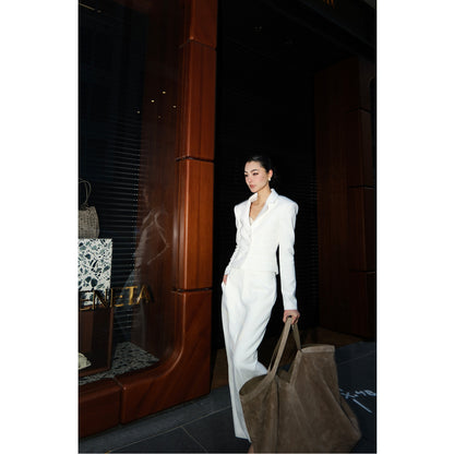 MEI SANGUAN white single-breasted jacket long straight skirt set - BARTH