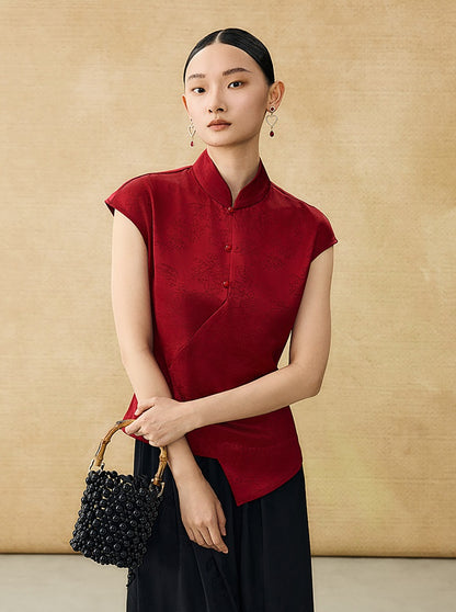 HECO Chinese Style Improved Small Stand Collar Shirt - HEAT .