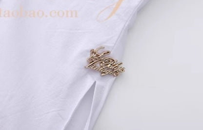 Le Palais Vintage Original languid sexy off-the-shoulder slim white shirt-BEA.