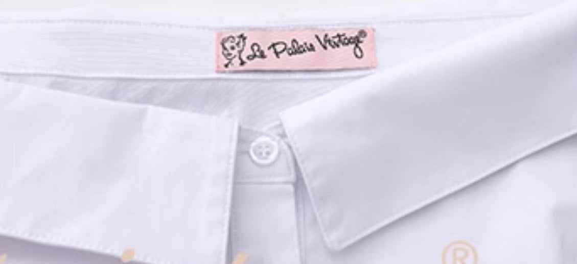 Le Palais Vintage Original languid sexy off-the-shoulder slim white shirt-BEA.