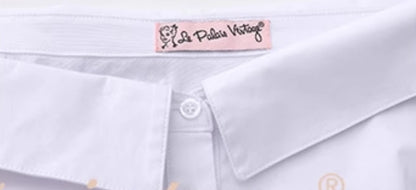 Le Palais Vintage Original languid sexy off-the-shoulder slim white shirt-BEA.