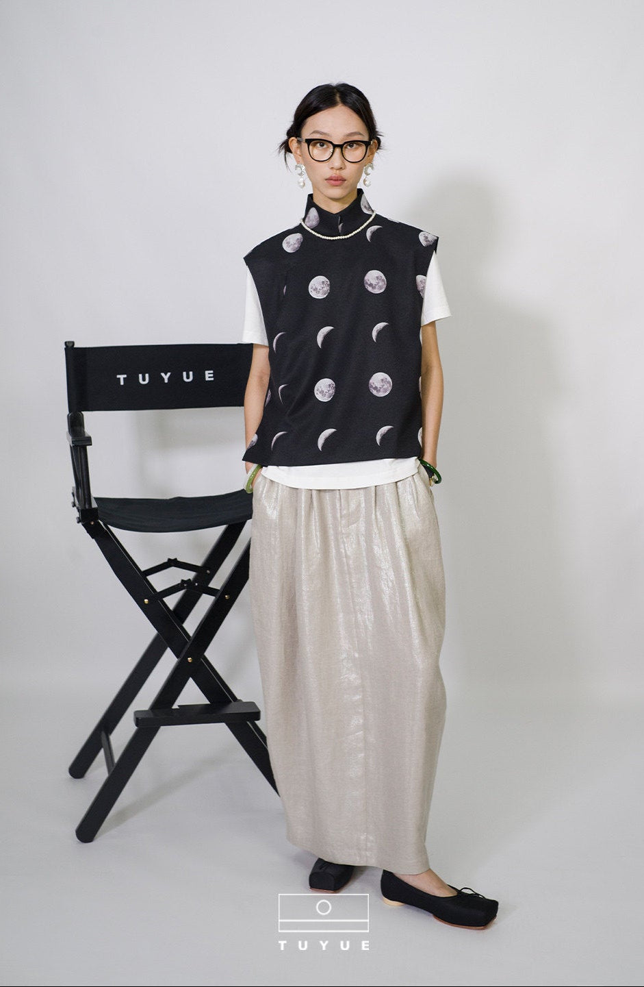 TUYUE  Silver White Linen Mid-Waist Covering Crotch Bud Skirt Long Skirt- NEZUKO.