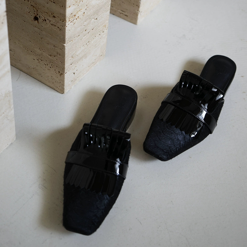 B-FEI niche French semi-slippers toe mules-JISUNG.