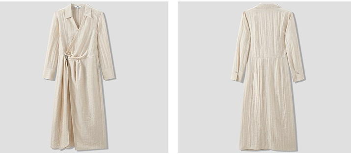 COMME MOI women's V-neck lace-up pinch pleated midi dress - JOSEPH.