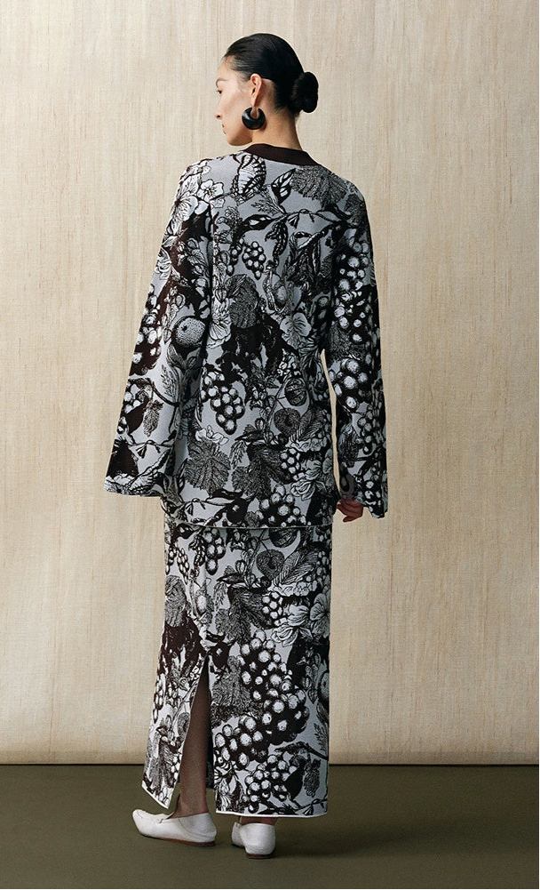 ZHUCHONGYUN spring's knit jacquard loose cross-collared jacket--SHARU.