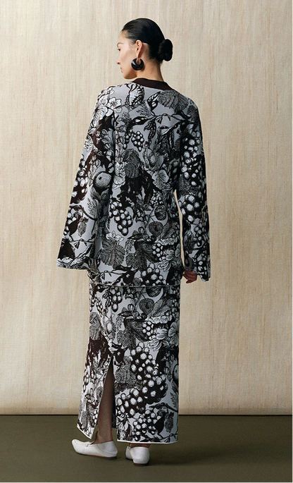 ZHUCHONGYUN spring's knit jacquard loose cross-collared jacket--SHARU.
