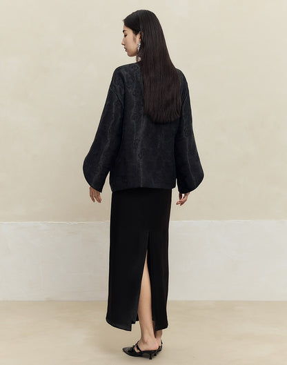 HECO acetate drape feeling thin long skirt women - great.