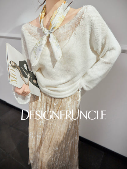 DGU "Soft Light"women's sweater loose and versatile shows thin and lazy knitted jacket - CREW.