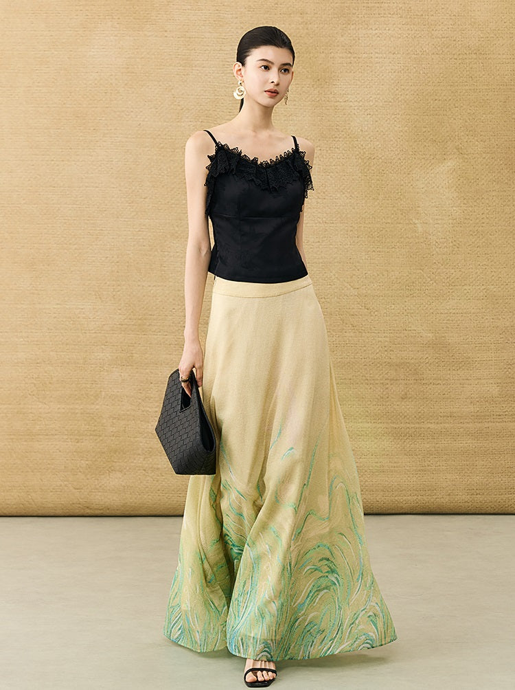 HECO Chinese High-end Acetate Lace Splicing Camisole - ZEPH.