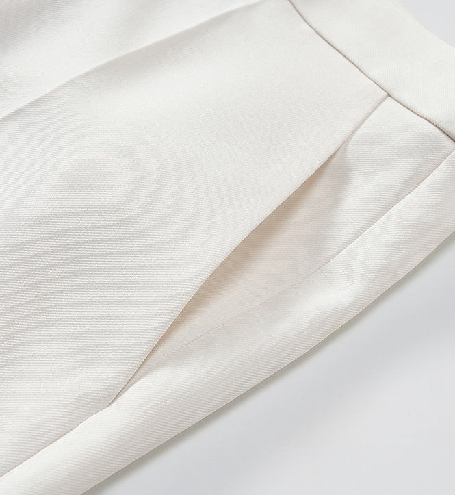 COMME MOI summer white commuter pleated radish pants - JOSHUA.