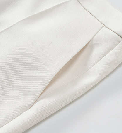 COMME MOI summer white commuter pleated radish pants - JOSHUA.