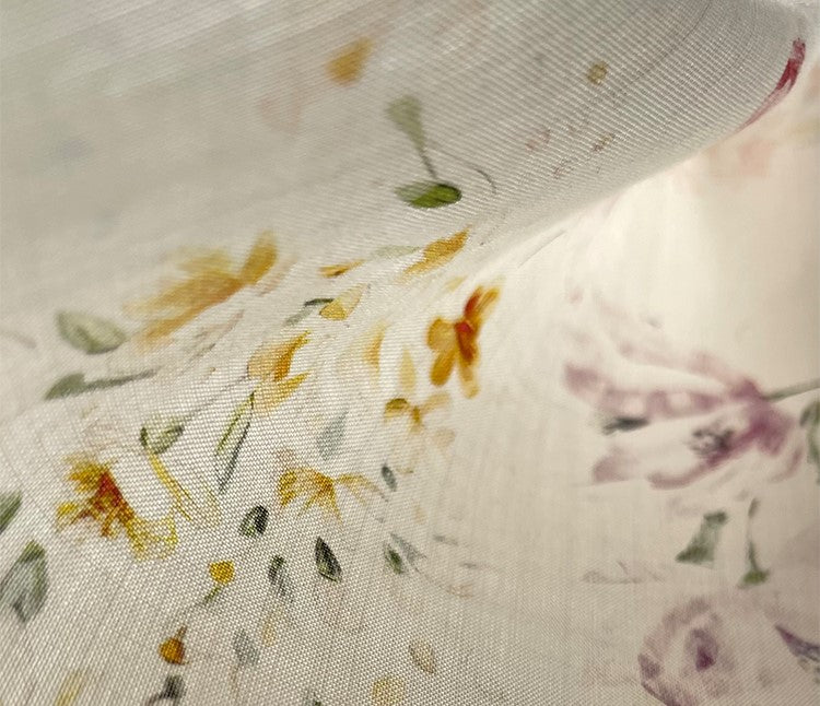 LE VENT&TES AILES Luxury summer vacation floral print Fancy Midi Dress-ZOE