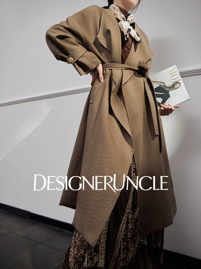 DGU "Twilight Dyeing" Latte Coffee New Double-breasted British-style Versatile Jacket - MARCUS.