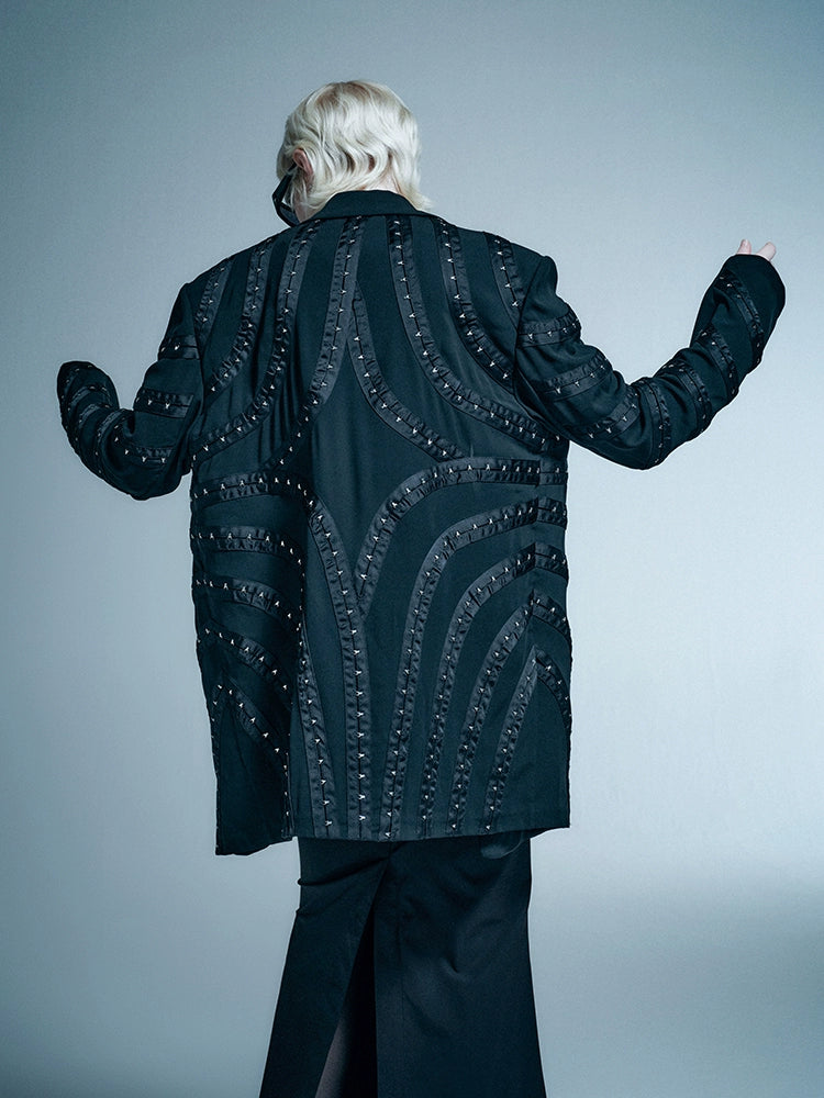 ANNAKIKI design four-pointed star hook blazer suit-HANYU