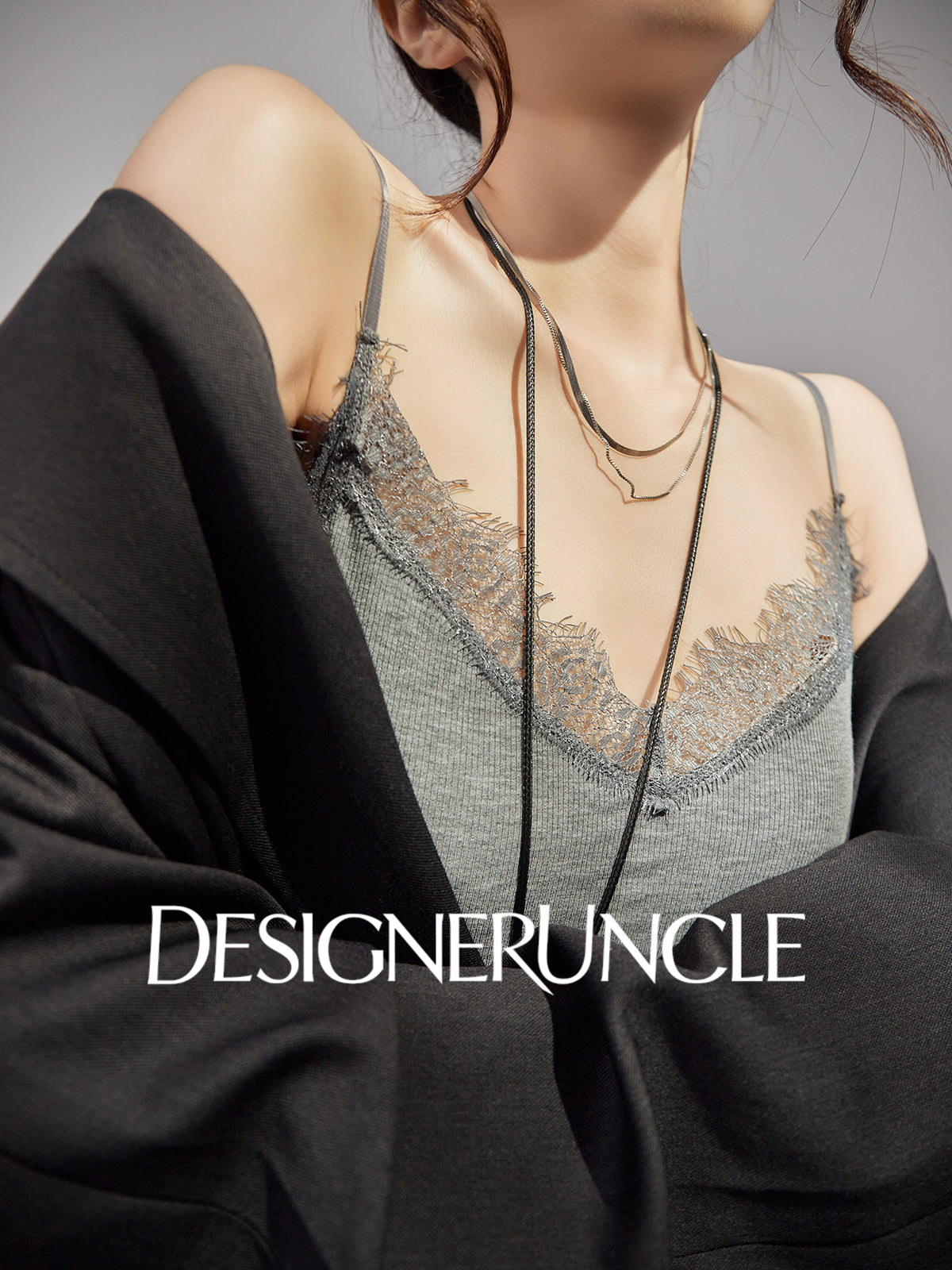 DGU|Matte Gray Trench Coat Satin Fashion High-end Loose Slimming Mid-Length Jacket - Antonia.