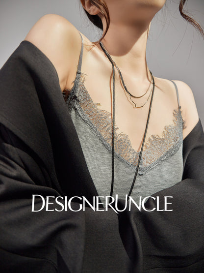 DGU|Matte Gray Trench Coat Satin Fashion High-end Loose Slimming Mid-Length Jacket - Antonia.