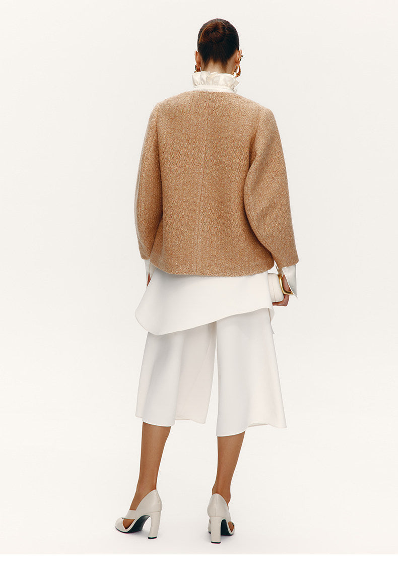 ATELIER MISS LU sleeve sheep wool-blend knitted jacket - SHUDDER