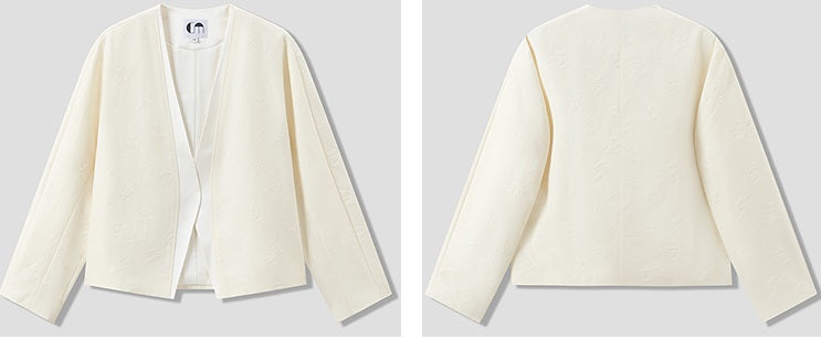 COMME MOI Lu Yan designer's new women's high-intelligence silk wool jacquard spliced suit - BREAT.