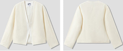 COMME MOI Lu Yan designer's new women's high-intelligence silk wool jacquard spliced suit - BREAT.