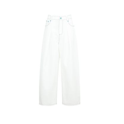 YES BY YESIR | Topstitched Denim Vest and Pant Suit Set - CYANNE.