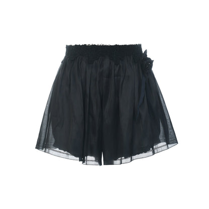 FAME lace embellished black culottes - FUNMI