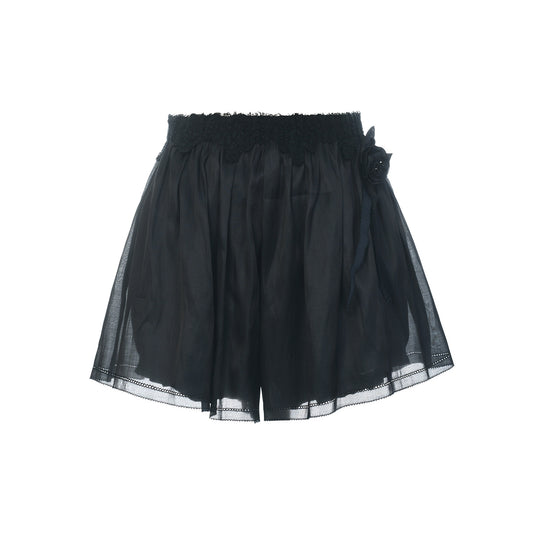 FAME lace embellished black culottes - FUNMI