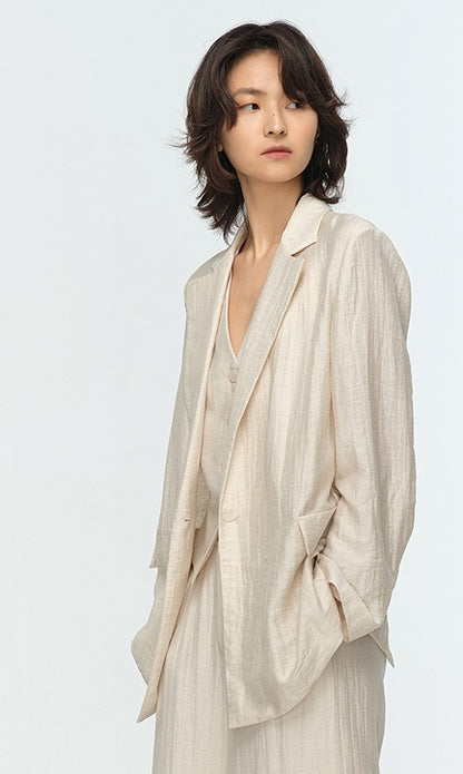 COMME MOI summer women's classic straight suit - PRIMI.