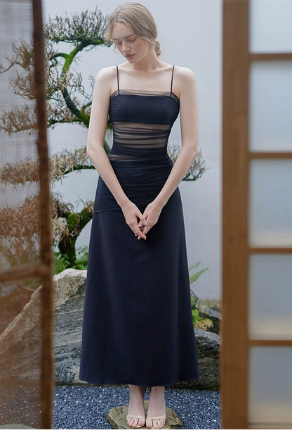 GOUDIN black long style luxury evening dress-KAJA.
