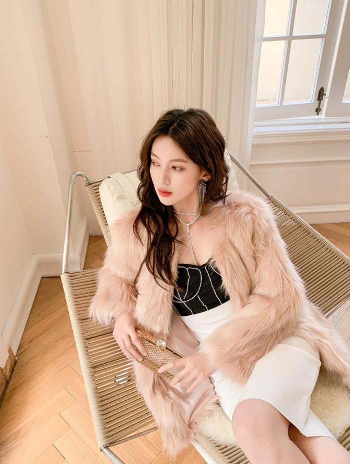 DOLLY Elegant Black and White Sleeveless Chest Wrap Bandage Midi Dress-BABE