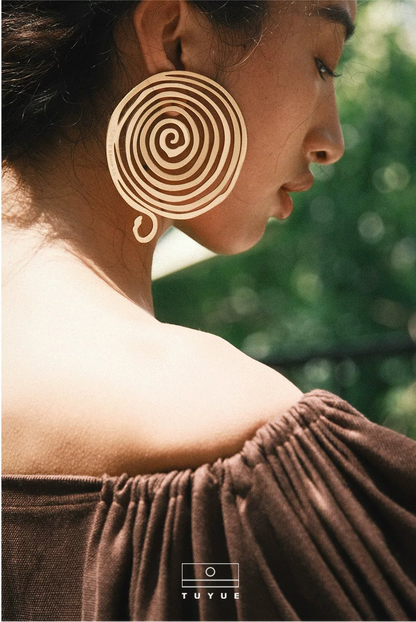 TUYUE brass gold plating energy structure earrings- MADDIE