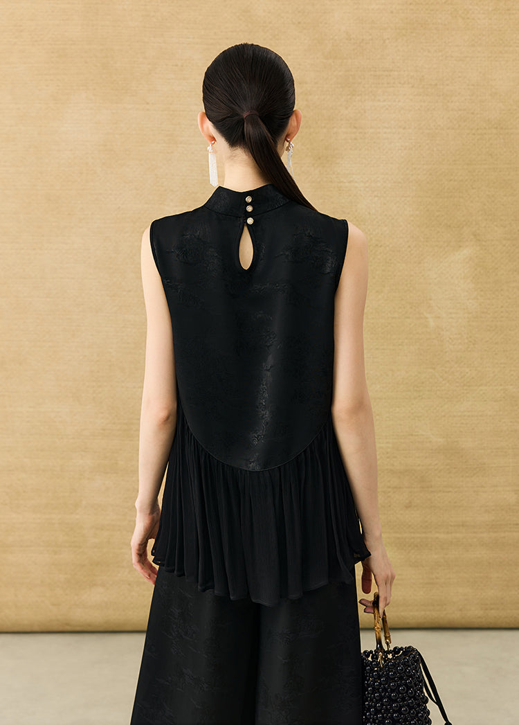 HECO New Chinese Acetate Jacquard Mesh Stitching T-Shirt - ANGEL.