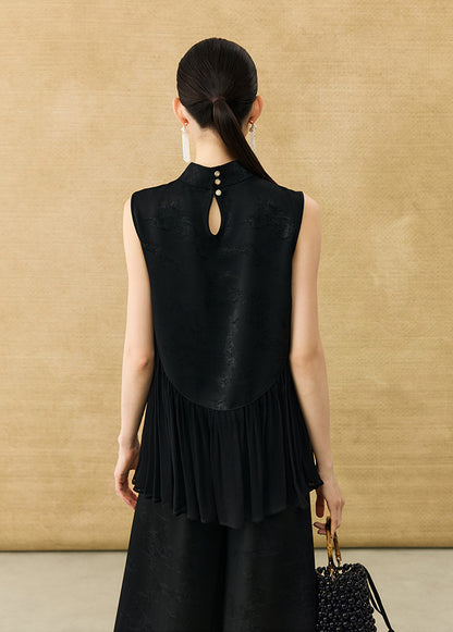 HECO New Chinese Acetate Jacquard Mesh Stitching T-Shirt - ANGEL.