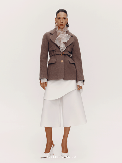 ATELIER MISS LU vintage lapel shape sheep wool blazer - PALAD.
