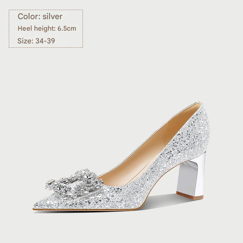 PJJUU He Xiu thick high heels - MORAL.