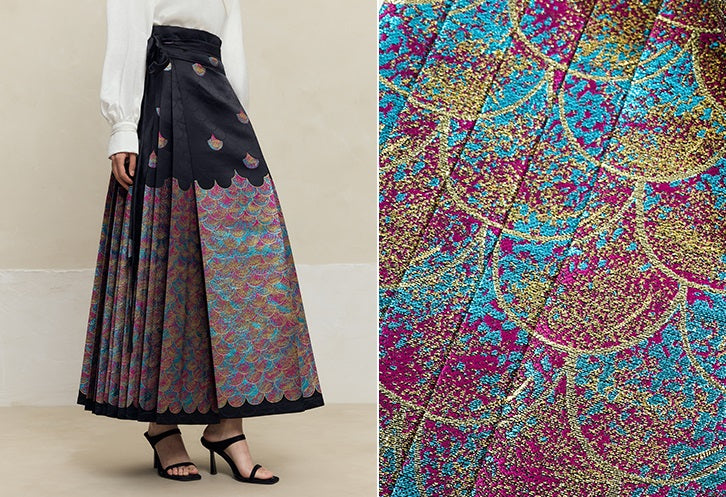 HECO mermaid scale color woven horse face skirt  high waisted long women - will.