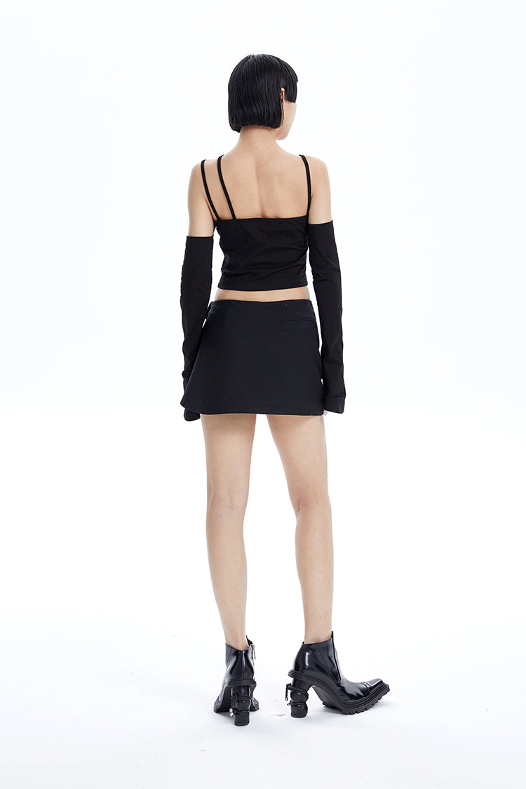 TINY IN Detachable Sleeve Women's Short Cut-out Top -YOYO