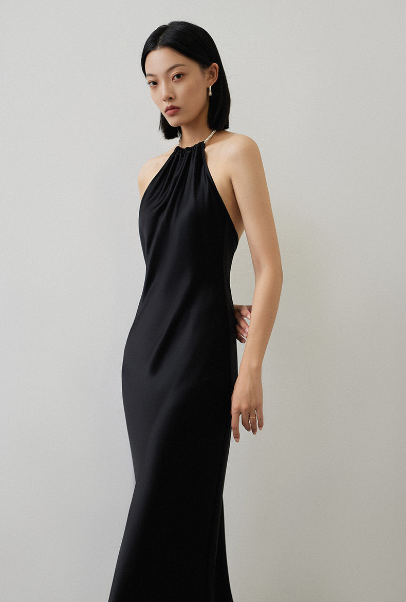 GOUDIN elegant low back slip dress -ZOFIA.