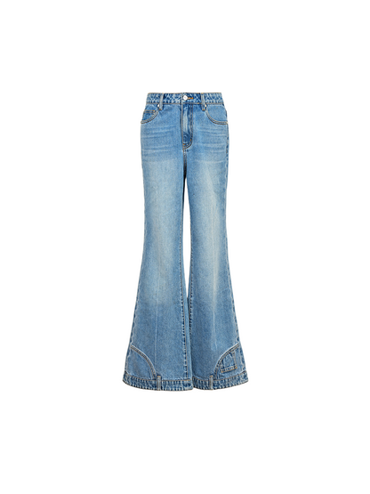 YES BY YESIR  high waisted flared leg denim  jeans - VOLUME.