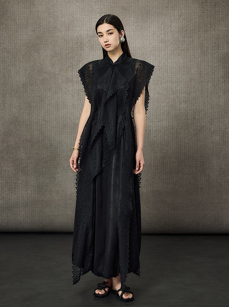 HECO Midi Stand Collar Ruffle Dress - FAIL.