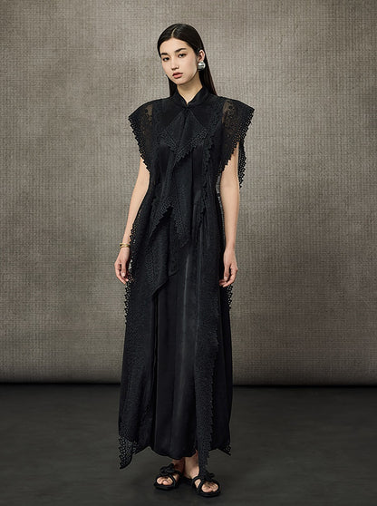 HECO Midi Stand Collar Ruffle Dress - FAIL.