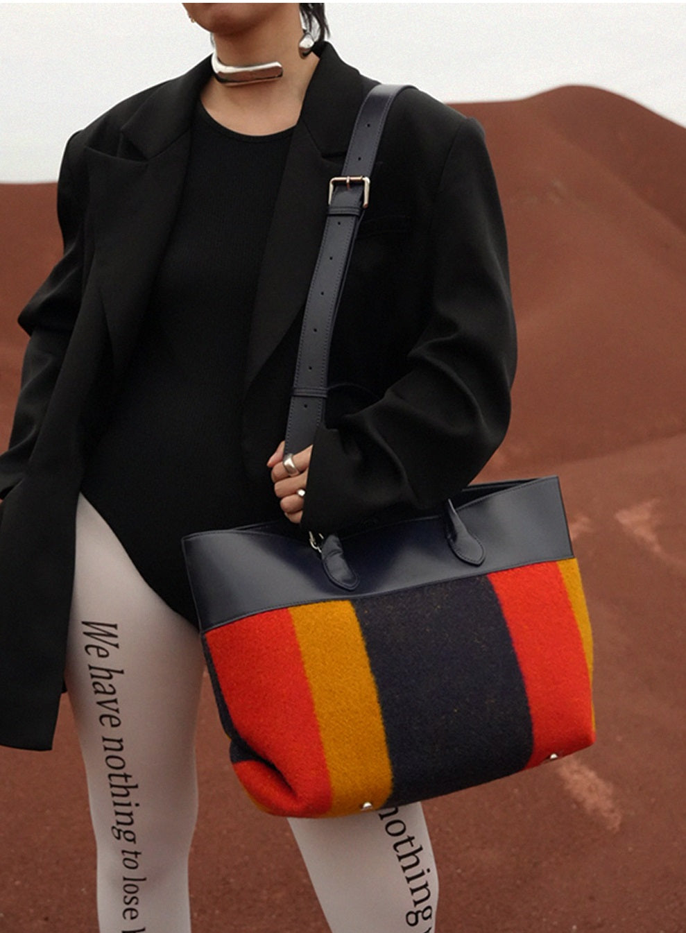 IUBALLET Large Capacity Commuter Multicolored Tote Bag - FOLLOW.