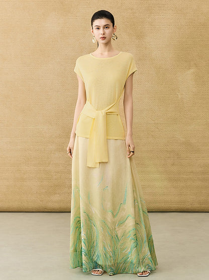 HECO Chinese Style Gradient Print Summer Temperament Charm Skirt - ZADE.