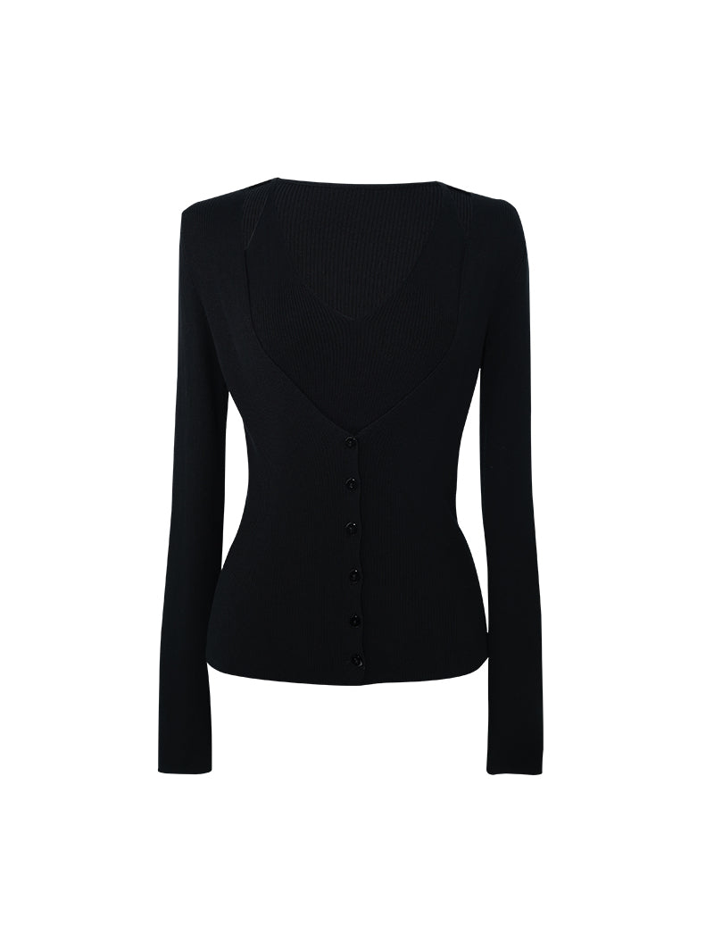 HECO Two Layered Knitted Long Sleeve Tops for Women - LIFE.