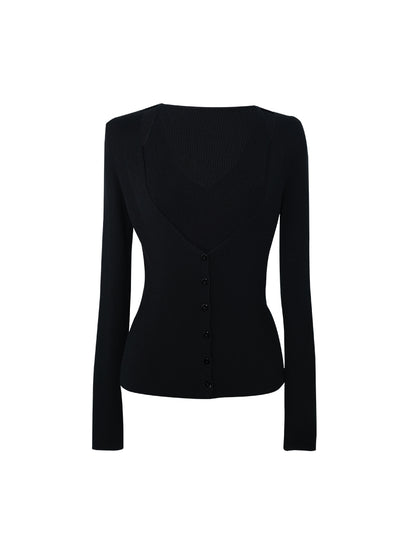 HECO Two Layered Knitted Long Sleeve Tops for Women - LIFE.