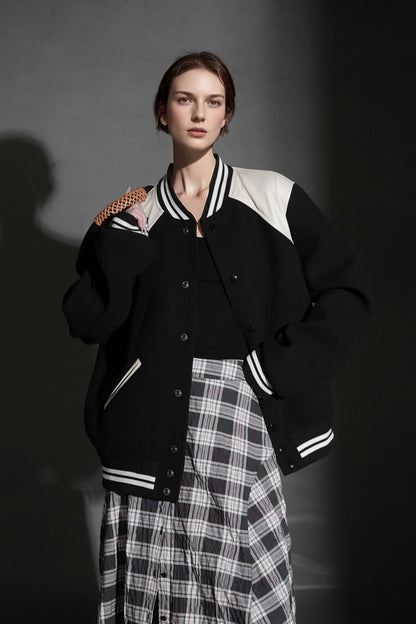 PIAOIN British Style Pattern Design A-Line Women's Fashionable Pleated Skirt -CHARLOTTE