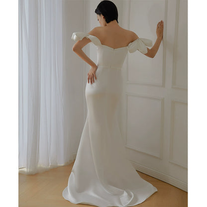 GOUDIN light luxury evening one-shoulder dress-XIM.