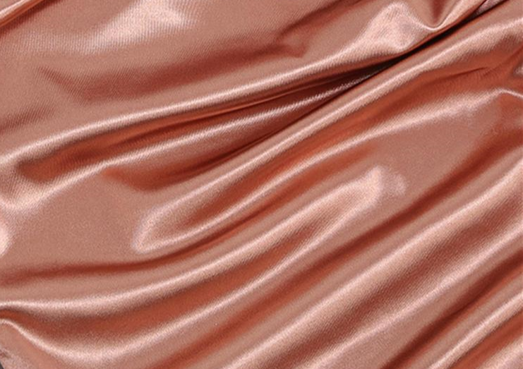 DOLLY Elegant Peach French Style Slopping Shoulder Long Sleeve Dinner Dress-ESME