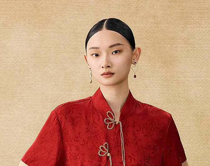 HECO Chinese Handmade Beaded Embroidery Buckle T-Shirt  - MATES .