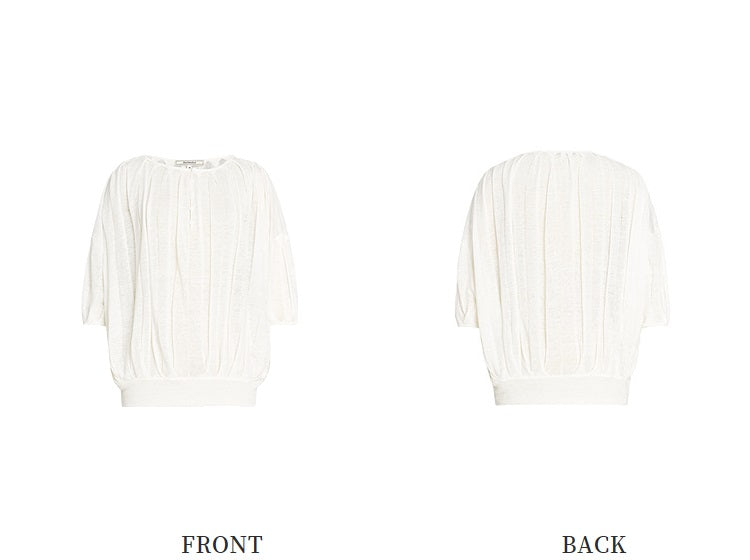 ZHUCHONGYUN crew neck spherical loose pinch knit top--RIKA.